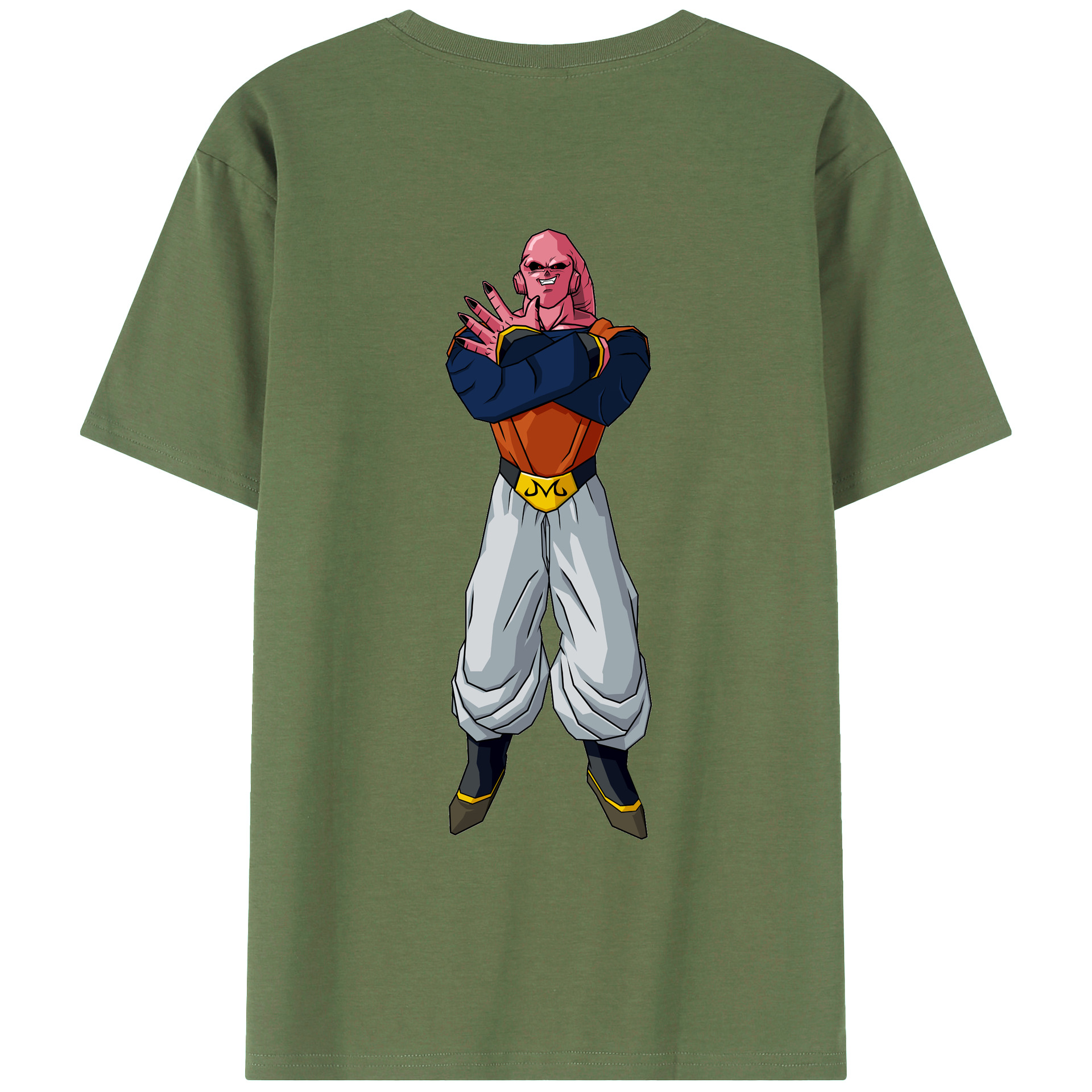 （画像用） ドラゴンボール 魔人ブウ DRAGON BALL Majin Buu 綿100％ メンズ半袖Tシャツ（バックプリント） 通気性